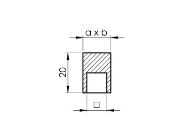 Edelstahl Endkappe für Füllstab 10x10mm, geschliffen K320